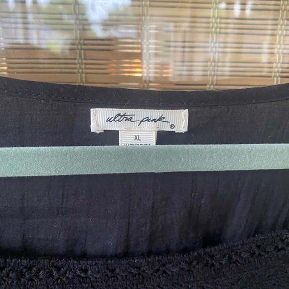 Ultra Pink Black Textured Blouse - Picture 2 of 8